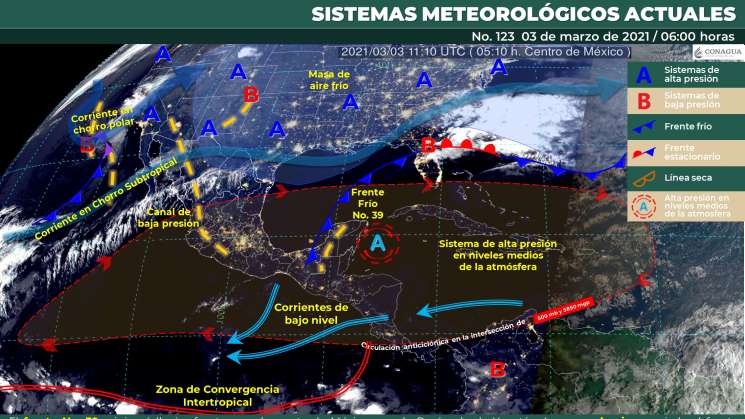 Frente frio y masa de aire provocara lluvias, norte y oleaje alto