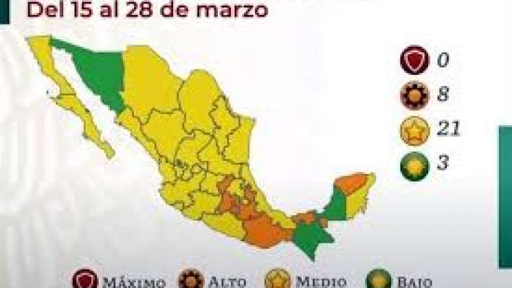  Van 3 estados en semáforo verde y 21 en amarillo