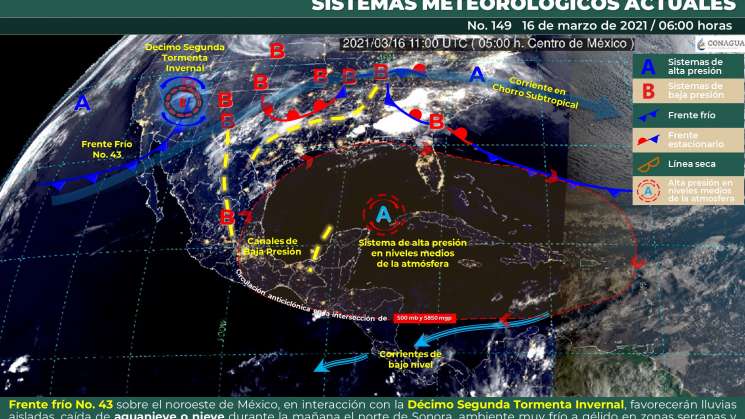 Nublados y lluvias aisladas en partes de Oaxaca