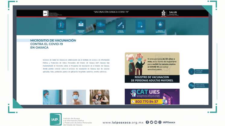 Presentan IAIPO y SSO micrositio sobre vacunación contra covid-19