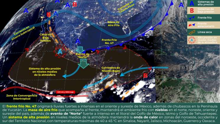 Seguirá frente frio causando lluvias y evento norte en el Istmo