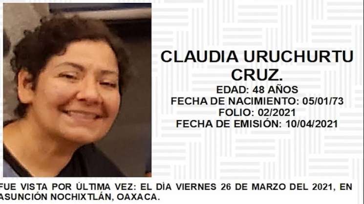 Fiscalía atiende petición de AI por caso de Claudia Uruchurtu