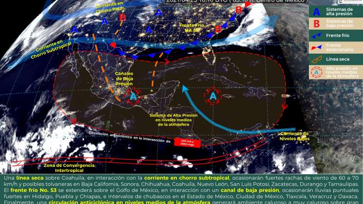 Anuncian intervalos de chubascos en Oaxaca y calor en costas