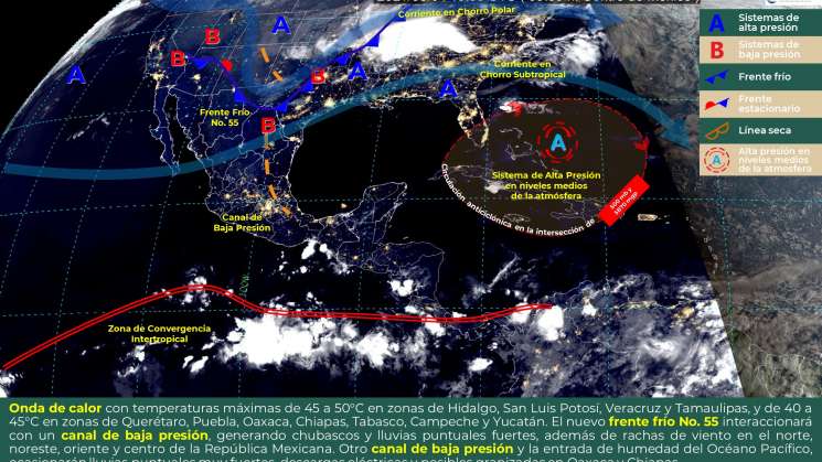 Probable caída de granizo en zonas de Oaxaca y calor en costas