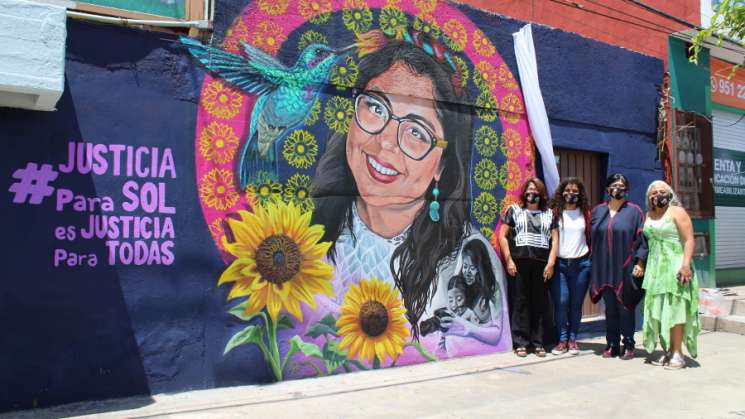 En Oaxaca, con mural urbano exigen Justicia para Sol 