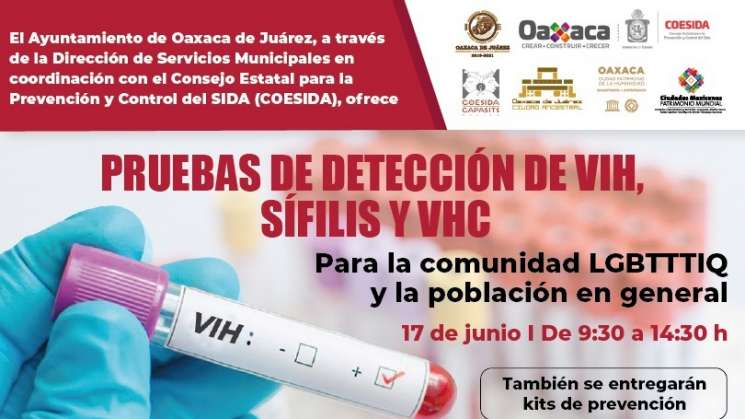 Jornada de detección de VIH, Sífilis y VHC en capital oaxaqueña