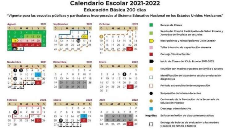 Inicia ciclo escolar 30 de agosto y termina 28 de julio de 2022