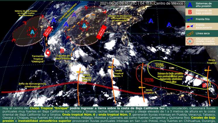 Onda tropical Número 7 provoca lluvias en Oaxaca