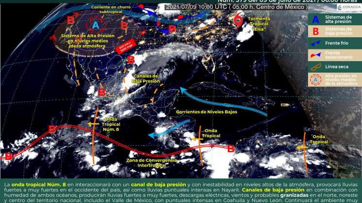 Onda tropical 10 causa nublados y lluvias en Oaxaca