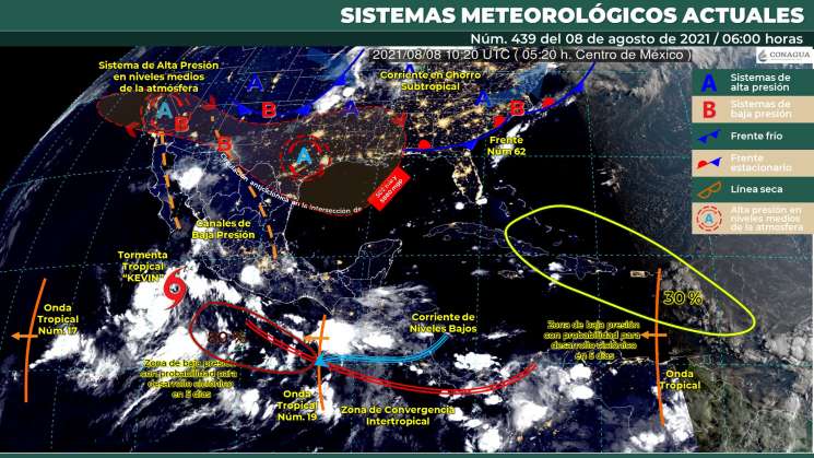 Onda tropical 11 causa lluvias y nublados en Oaxaca