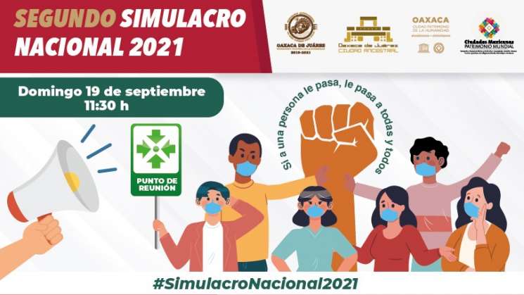 Oaxaca capital participará en Segundo Simulacro Nacional 2021 