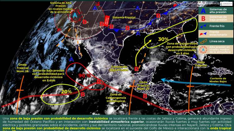 Onda tropical 27 mantendrá nublados y lluvias en Oaxaca