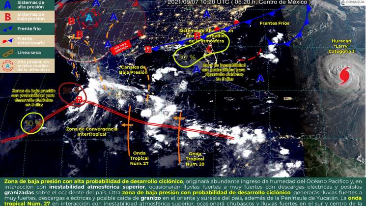 Anuncian lluvias y nublados en zonas de Oaxaca