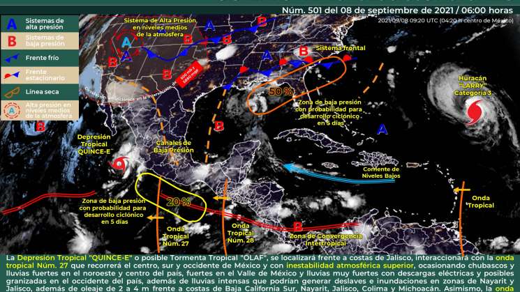 Por inestabilidad atmosférica superior habrá lluvias en Oaxaca