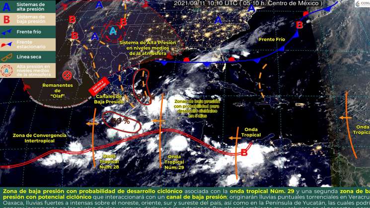 Formación de ciclón tropical afectará costas de Oaxaca