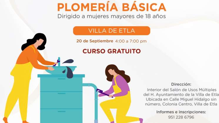 Invita la SMO a cursos de plomería y mecánica  