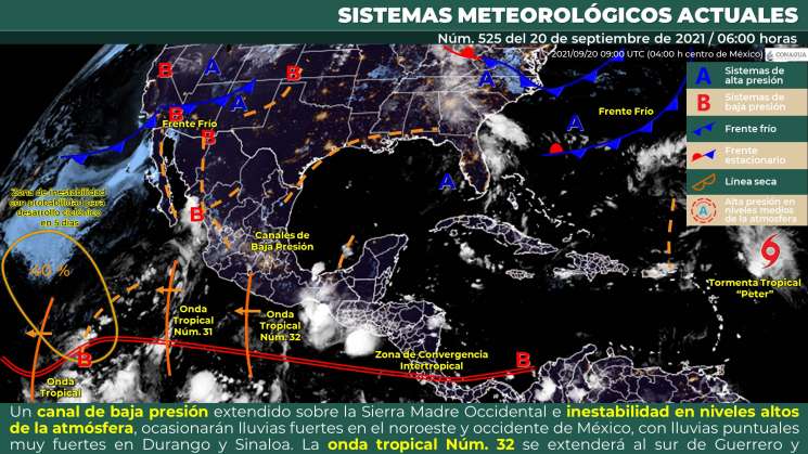 Onda tropical Núm.32 causa nublados y lluvias en Oaxaca