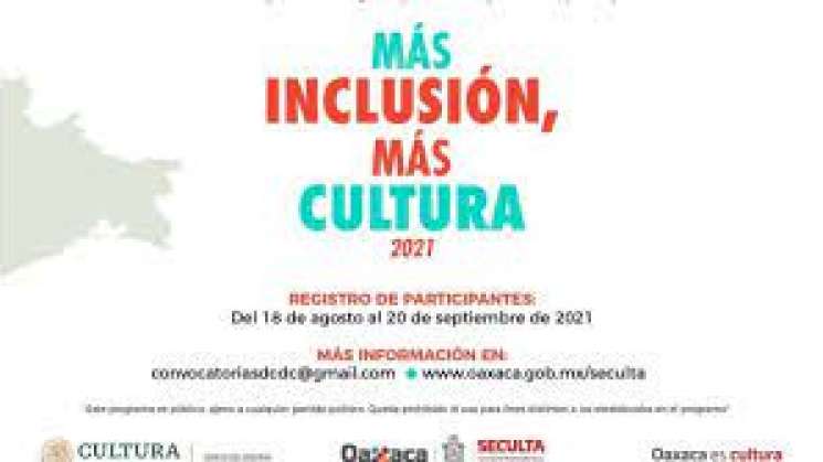 Extiende Seculta  convocatoria “Más inclusión, más cultura 2021” 