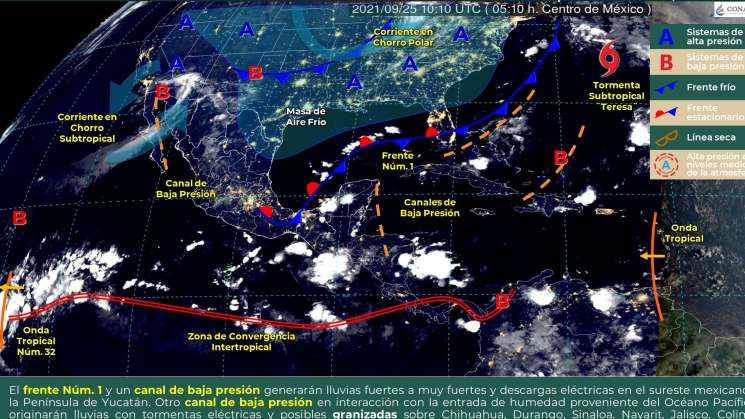  Cielo nublado con probabilidad de lluvias, calido en costas