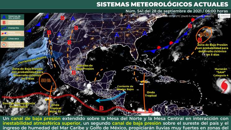 Inestabilidad atmosférica superior causa nublados y lluvias 