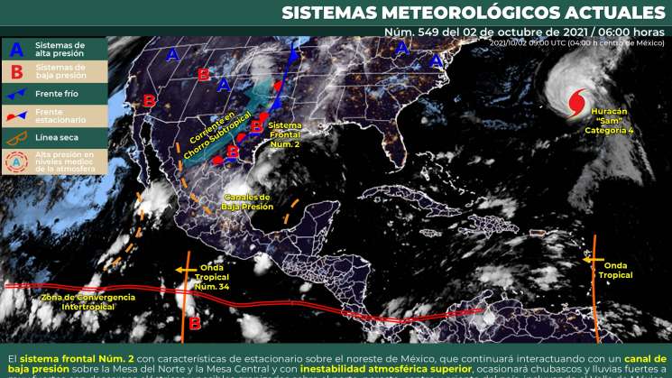 Onda tropical Núm. 34 causará lluvias y nublados en Oaxaca