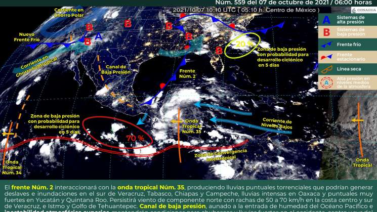 Onda tropical 32 causara tormenta y nublados en zonas de Oaxaca