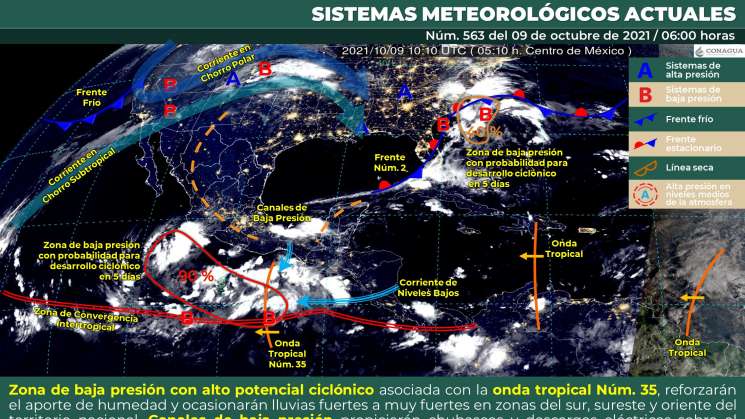 Onda tropical 35 provoca lluvias y nublados en Oaxaca