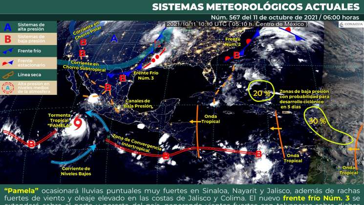 Anuncian cielo nublado con chubascos en regiones de Oaxaca