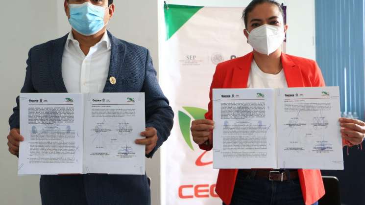 Firman convenio IEEA Oaxaca y CECYTEO a favor de la educación 