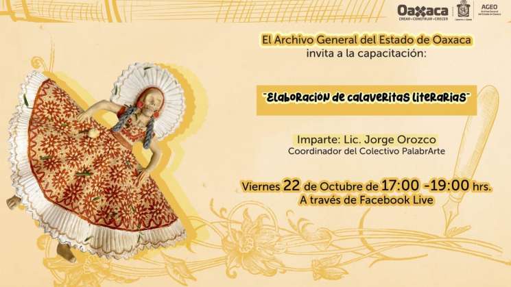 El AGEO invita a elaborar calaveritas literarias, este viernes 22