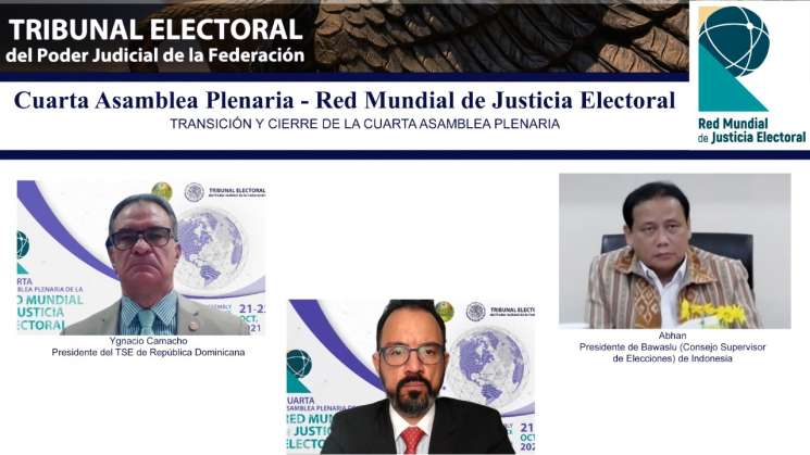 Acaba 4ta Asamblea Plenaria de Red Mundial de Justicia Electoral 