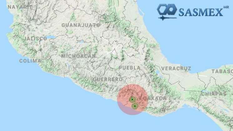 Reporta Sasmex  sismos en Oaxaca y Guerrero