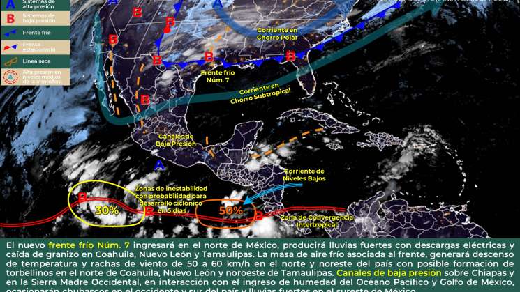 Canales de baja presión causa nublados y lluvias en Oaxaca