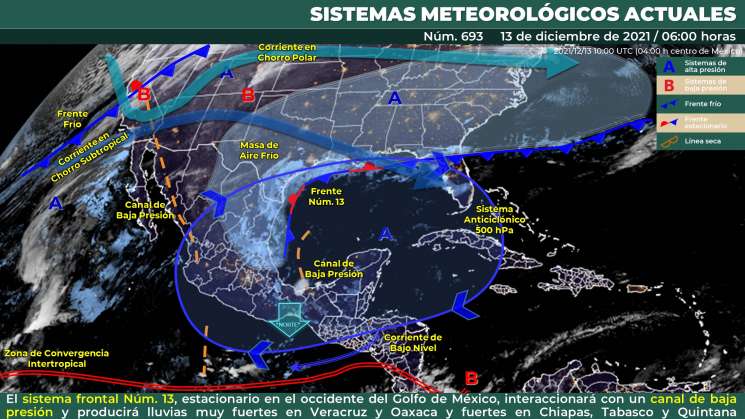 SMN anuncia lluvias intensas en zonas altas de Oaxaca