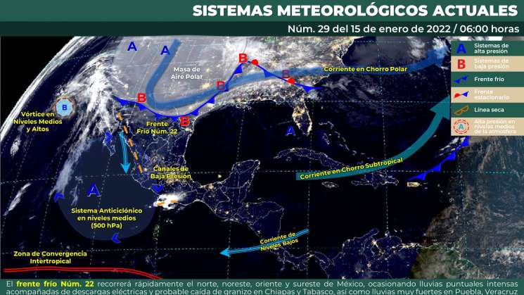 Frio, nublados y lluvias en zonas altas,cálido en costa de Oaxaca