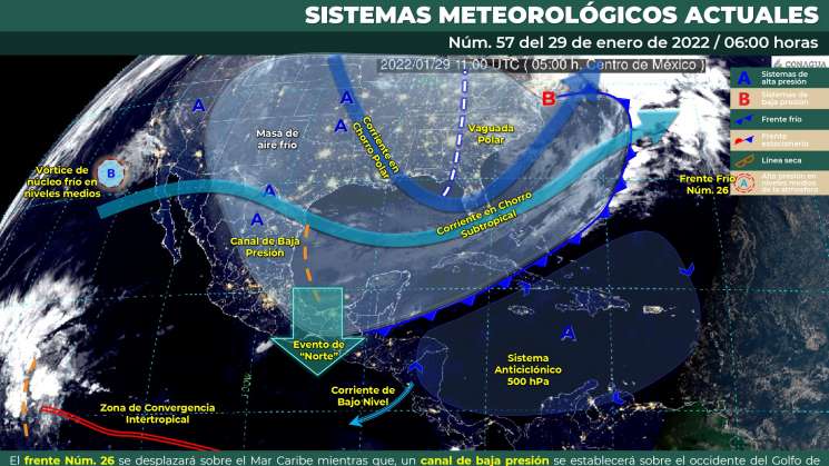  Evento de norte fuerte en Istmo y frio en sierras de Oaxaca