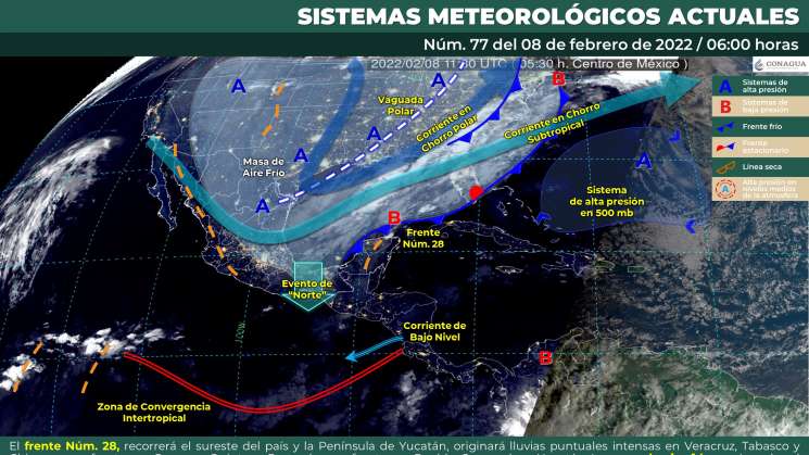 Norte en el Istmo y lluvias intensas en regiones de Oaxaca 