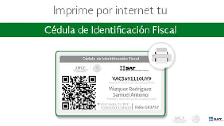 Imprime tu Cédula de Identificación Fiscal vía internet