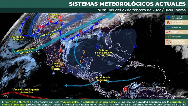 Norte, nublados y lluvias aisladas en Oaxaca, cálido en costa