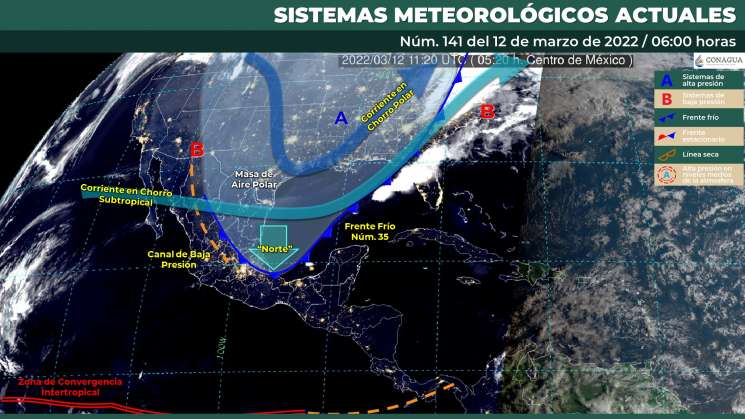 Norte intenso en el Istmo, nublados en regiones, oleaje en costa