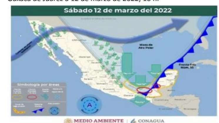 Frente frío 35 y masa de aire polar ártico causara lluvias :CEPCO