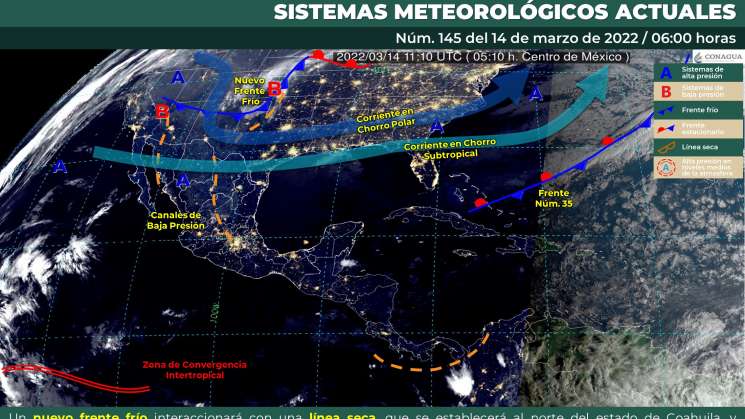 Nueve frente frio causa nublados, lluvias y frio en Oaxaca