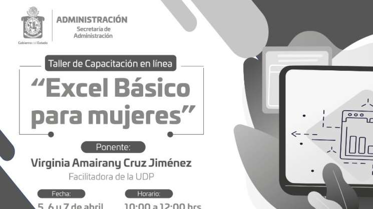 Impartirá Administración taller de Excel básico para mujeres 