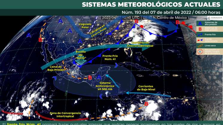 Nublados y lluvias en zonas de Oaxaca, caluroso en la Costa