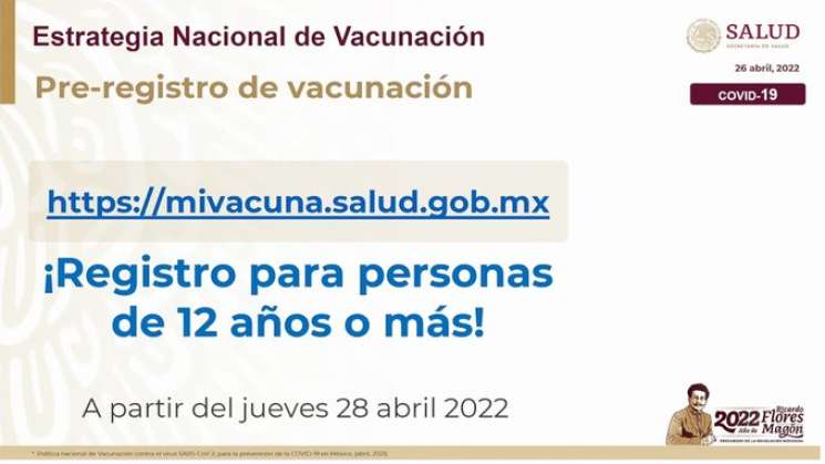 Inicia registro a menores de 12 a 17 años para vacuna anticovid 