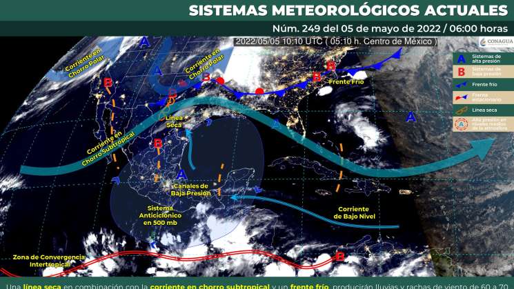 Anuncian lluvias fuertes en el sureste de Mexico