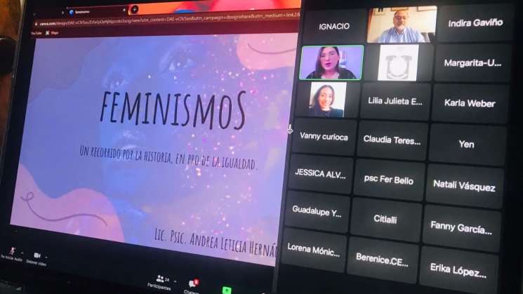 Personal de Administración recibe taller en linea sobre feminismo