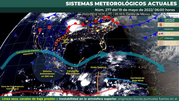 Circulación anticiclónica provoca calor en el estado de Oaxaca