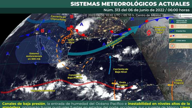 Siguen canales de baja presión con nublados y lluvias en Oaxaca