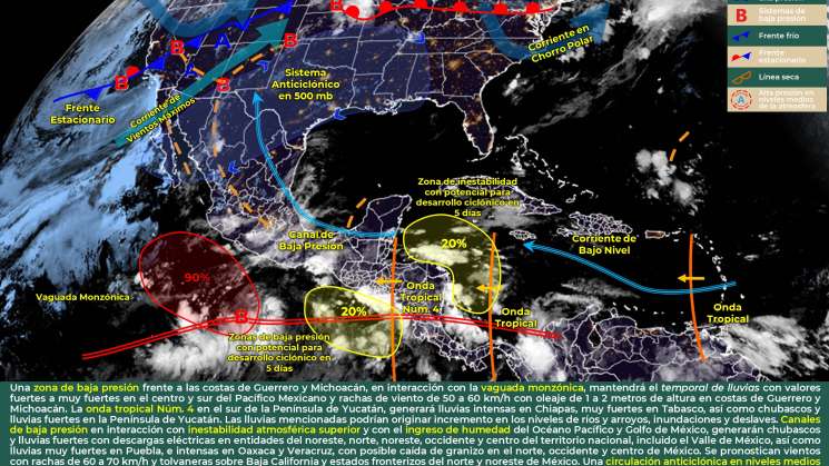 Anuncia SMN precipitaciones intensas en Oaxaca